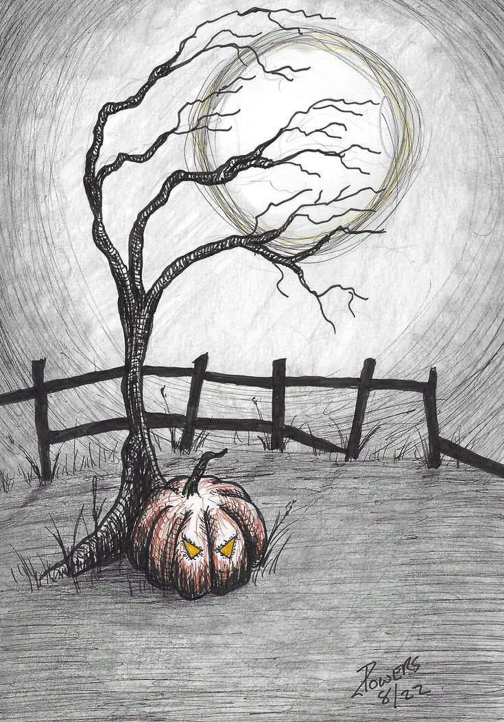 halloween drawings scary