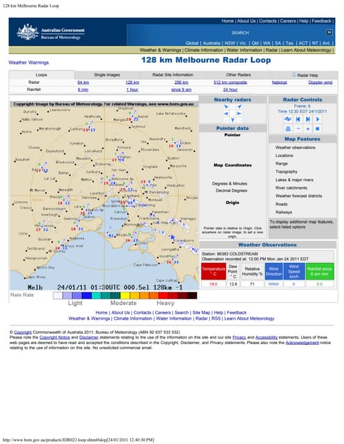 128 km radar loop melbourne