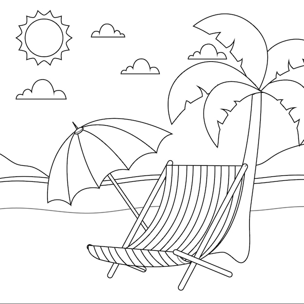 dibujos de vacaciones de verano para colorear