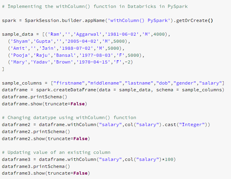 pyspark withcolumn