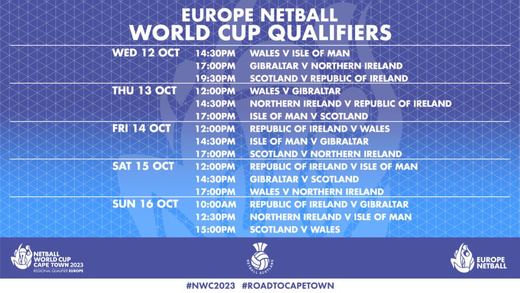 netball world cup england fixtures