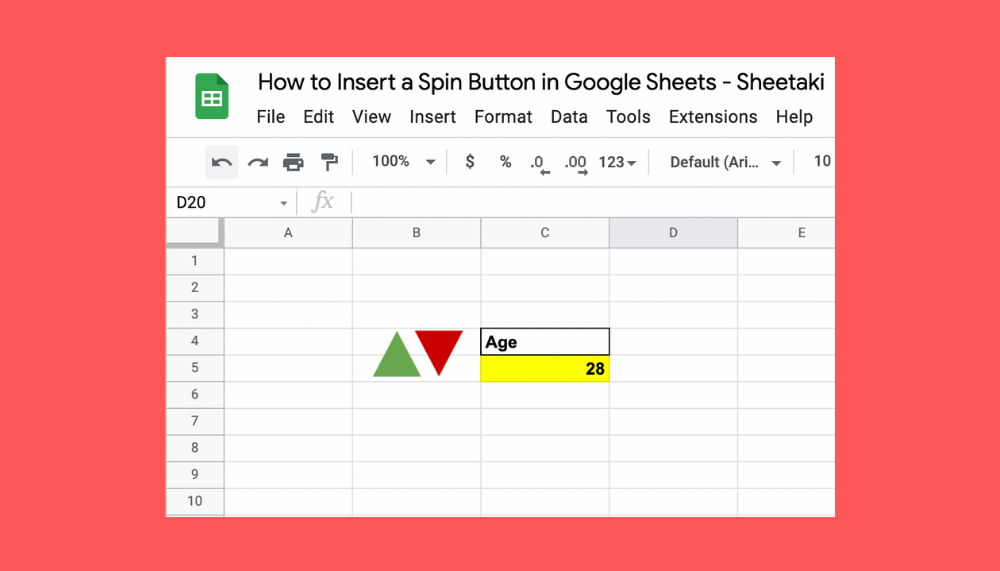 google sheets spin button