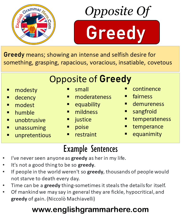 opposite meaning of greedy