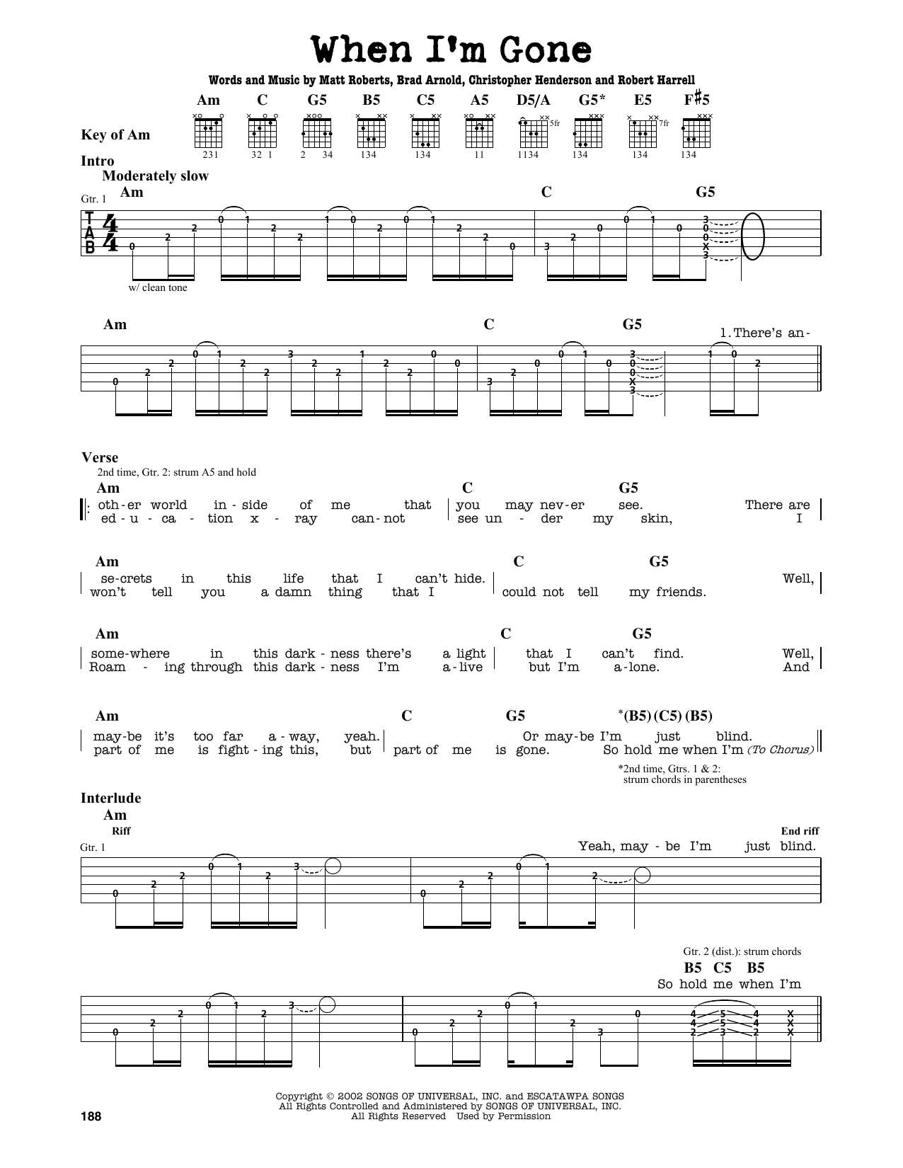 when im gone simple plan chords