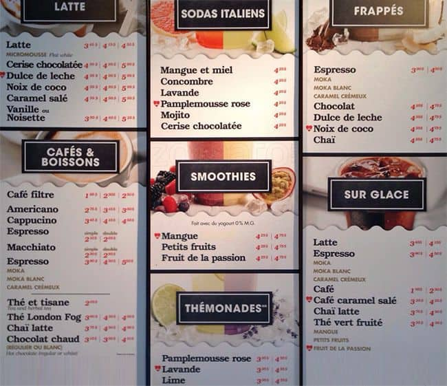 van houtte menu