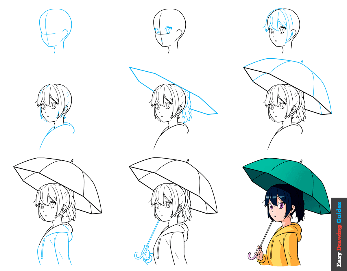 how to draw anime girl step by step