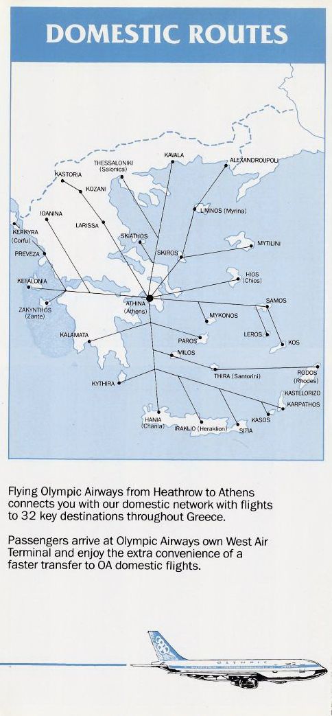 olympic airlines route map