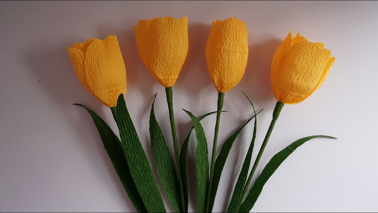 tulipanes de papel molde