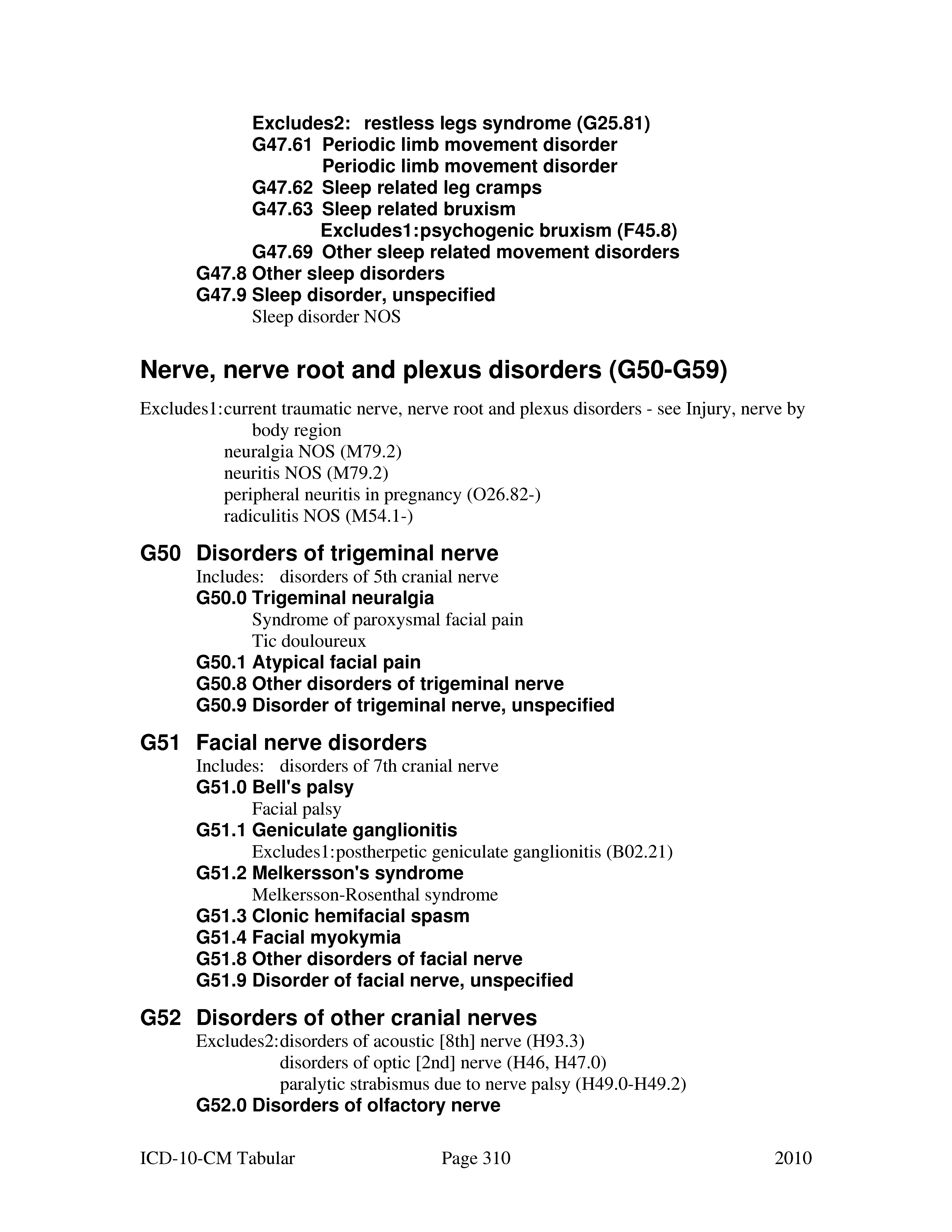 facial weakness icd 10