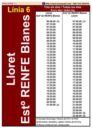 horario bus blanes tossa de mar