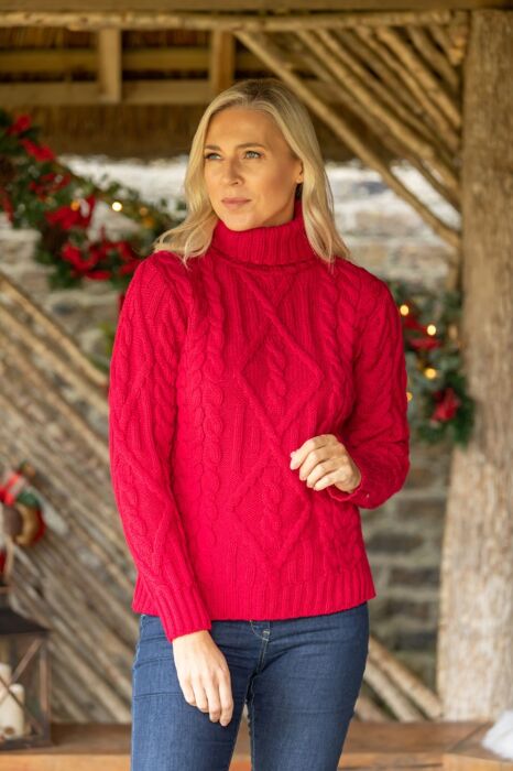 high neck woolen sweater for ladies