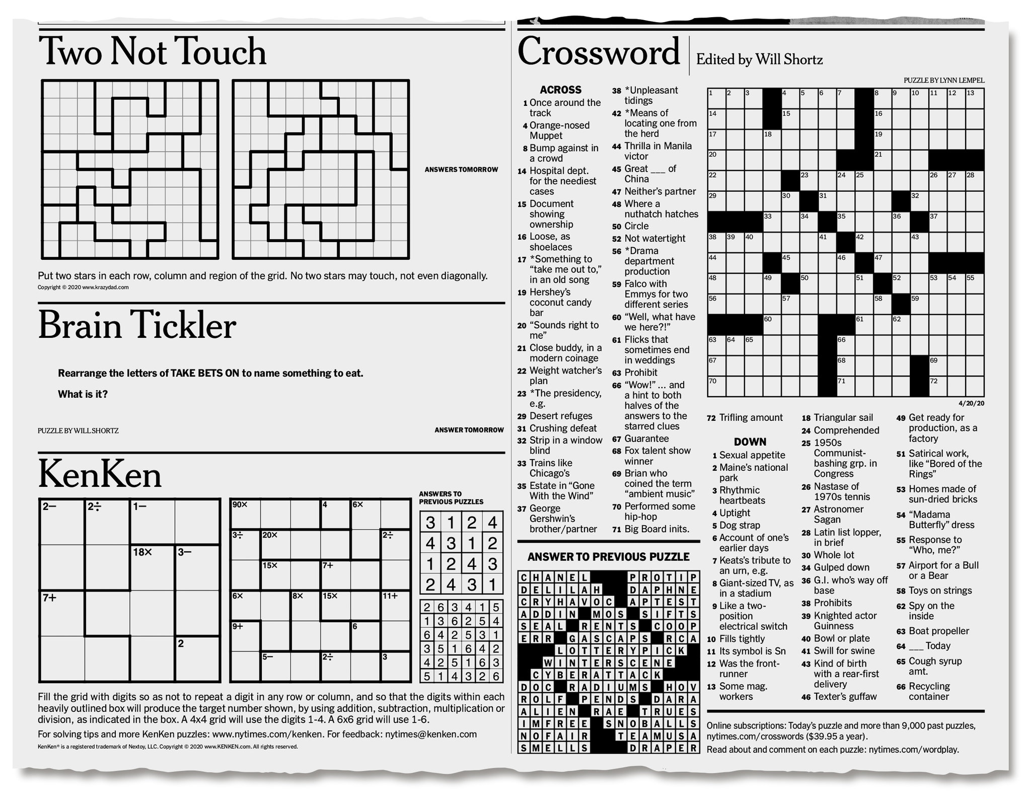 nytimes puzzles