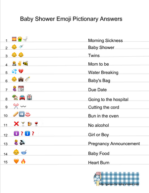 baby shower emoji game