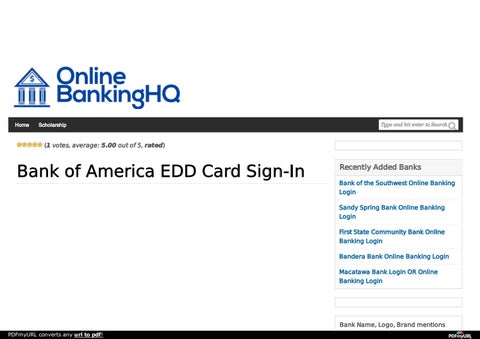 bank of america edd login