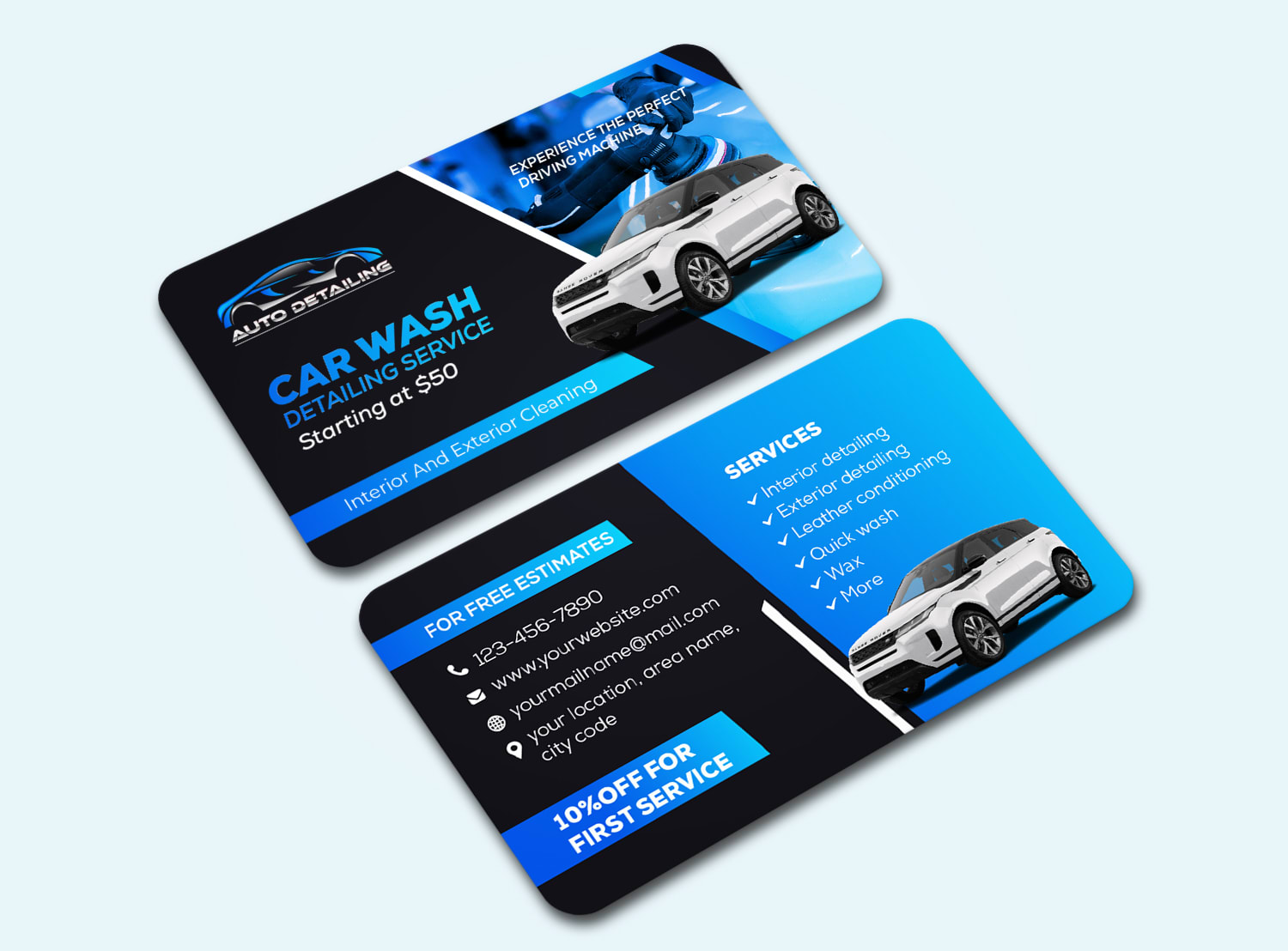 car detailing business cards