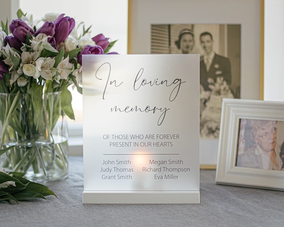 wedding memorial sign with pictures