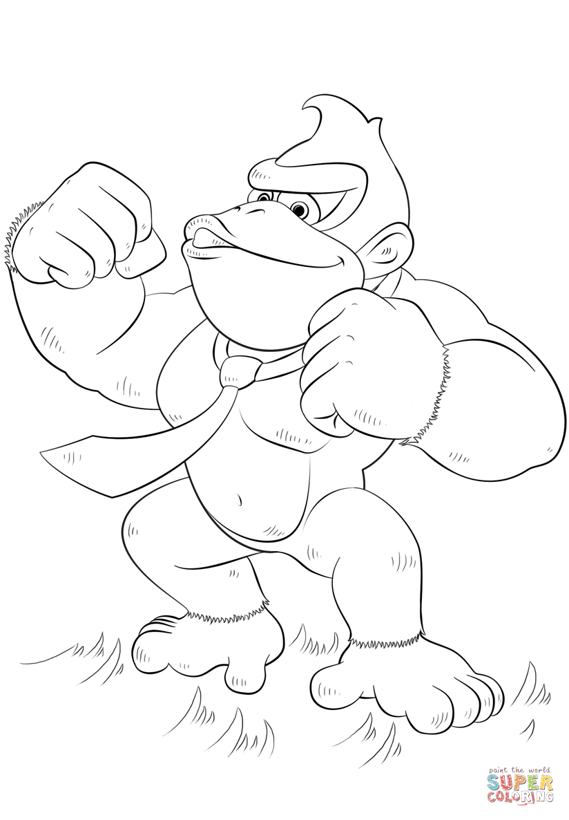 donkey kong coloring pages