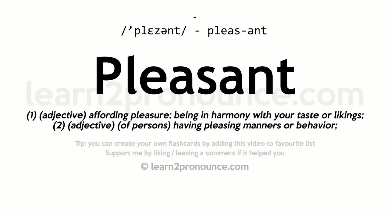 pleasant definition english