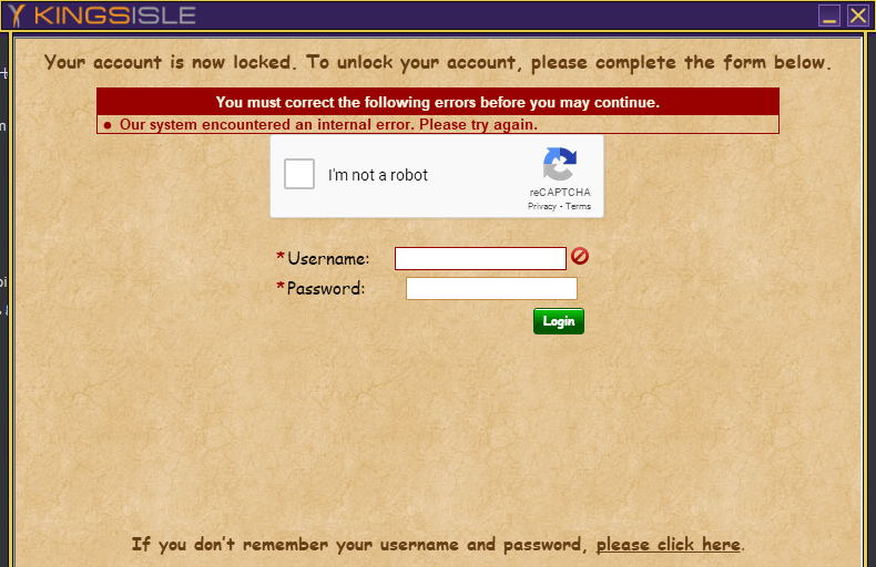 wizard101 account locked