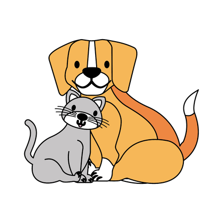 caricatura de un perro y un gato