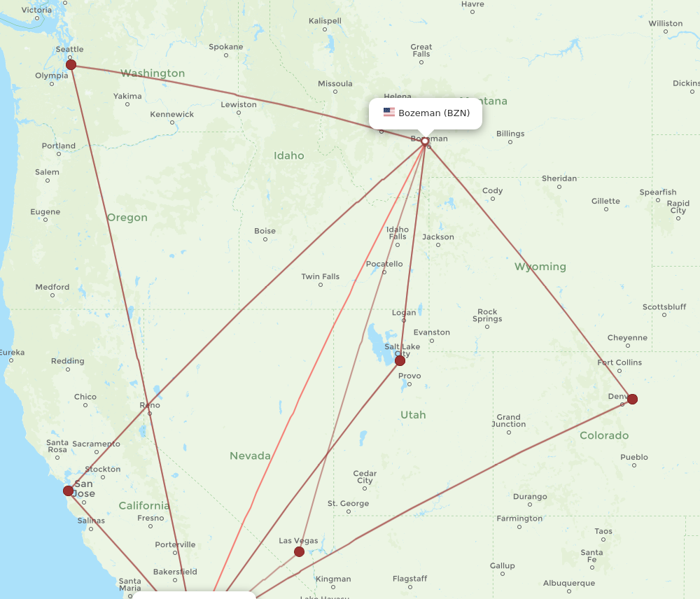 bozeman to los angeles flights