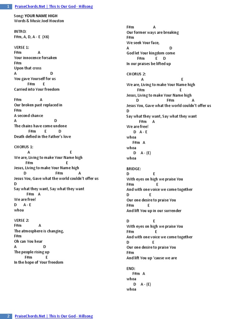 this is our god hillsong chords