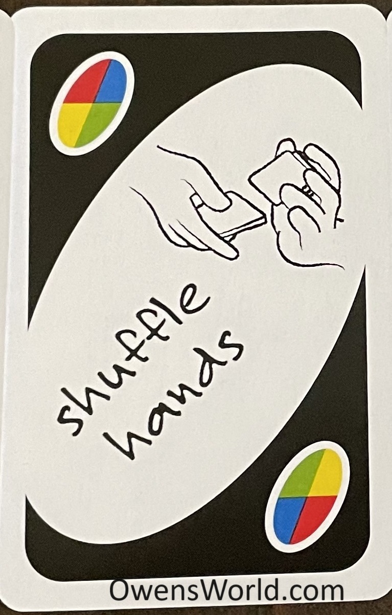 uno shuffle hands rules