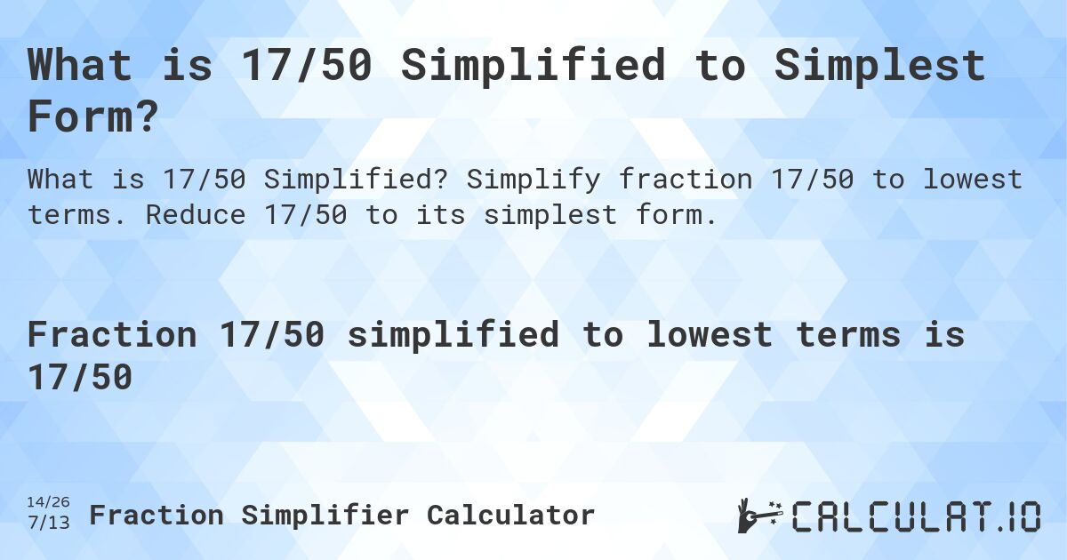 17/50 simplified