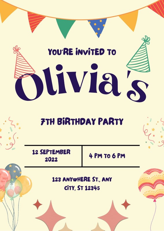 bday party invitation templates