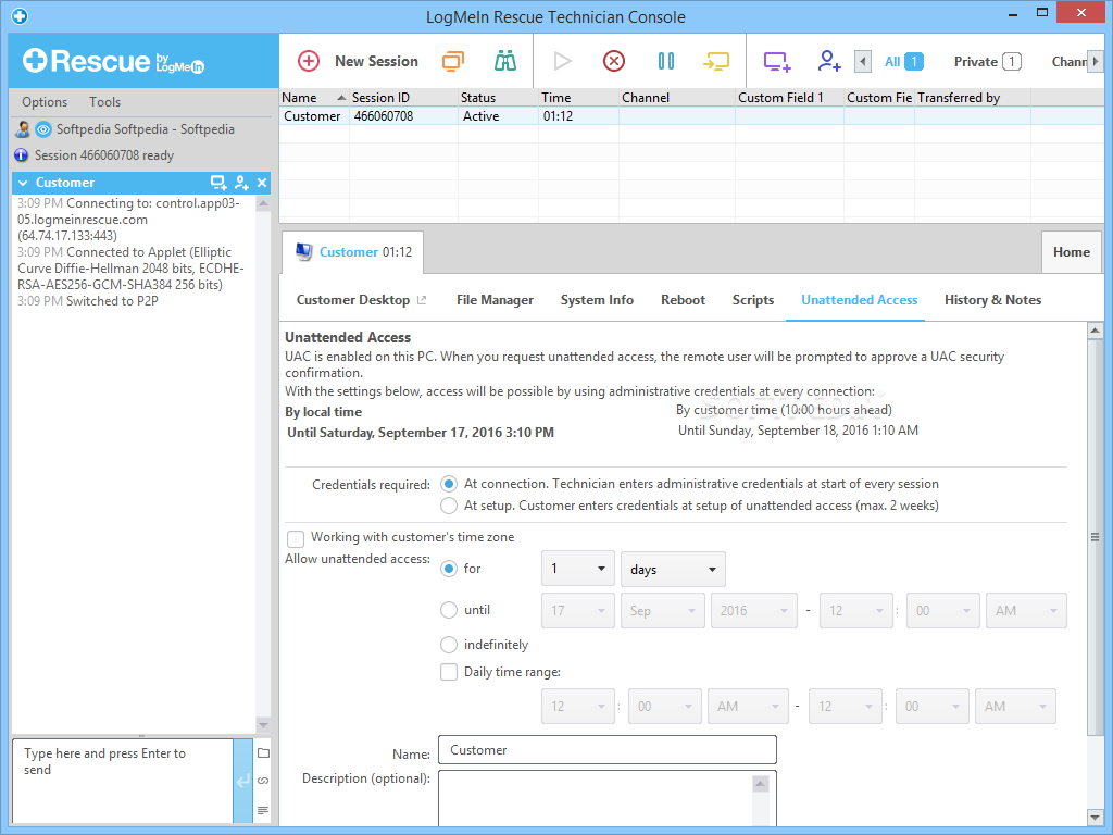 logmein technician console