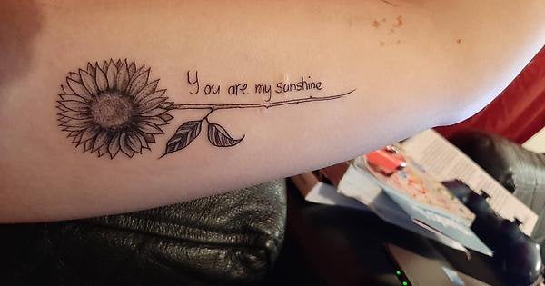 you are my sunshine tattoo