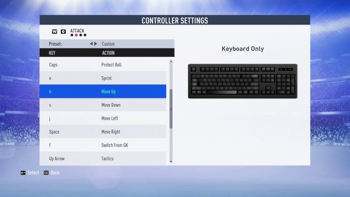fifa 18 keyboard controls problem