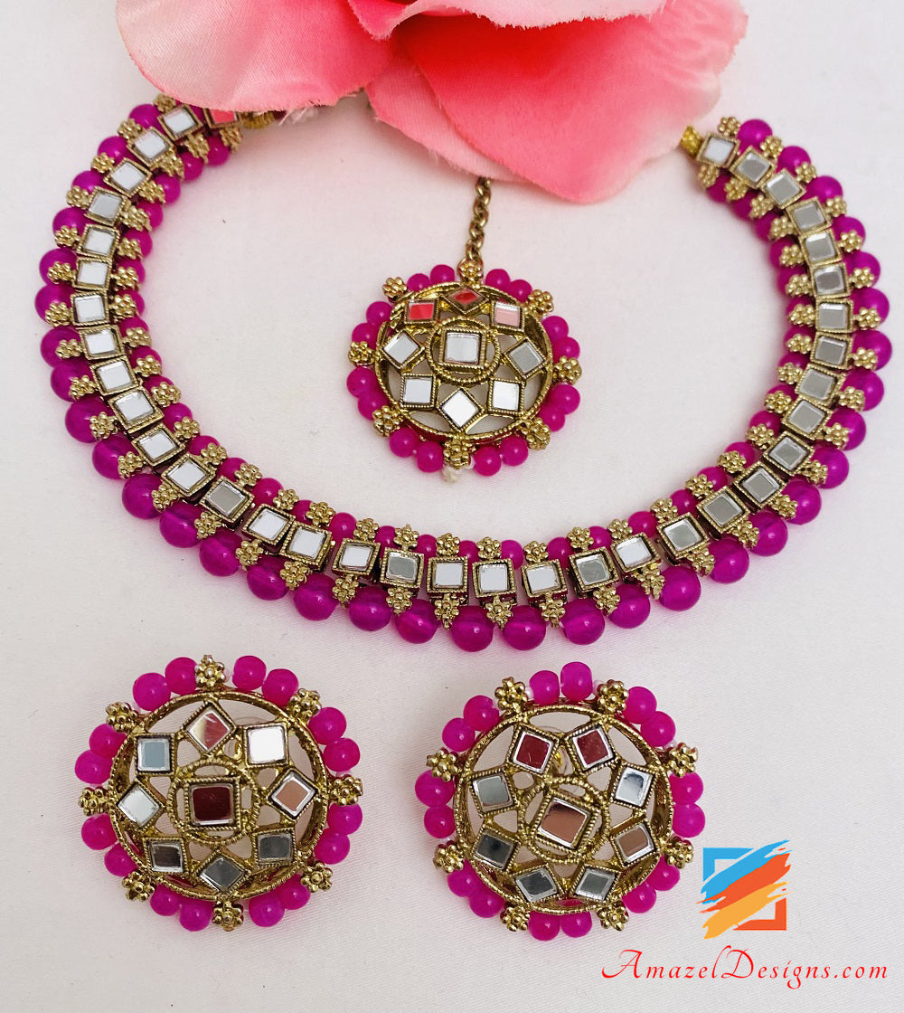 hot pink jewelry sets