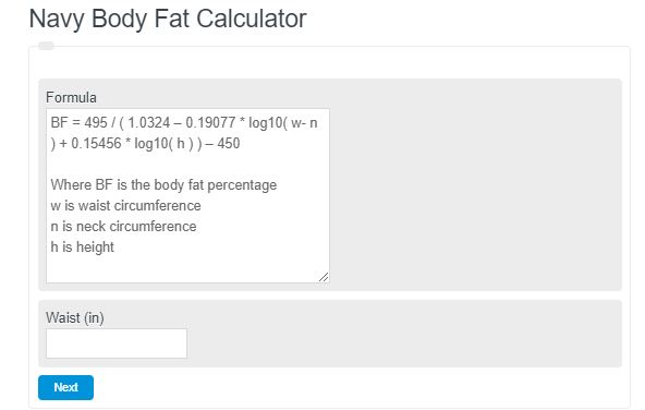 calculate body fat percentage navy