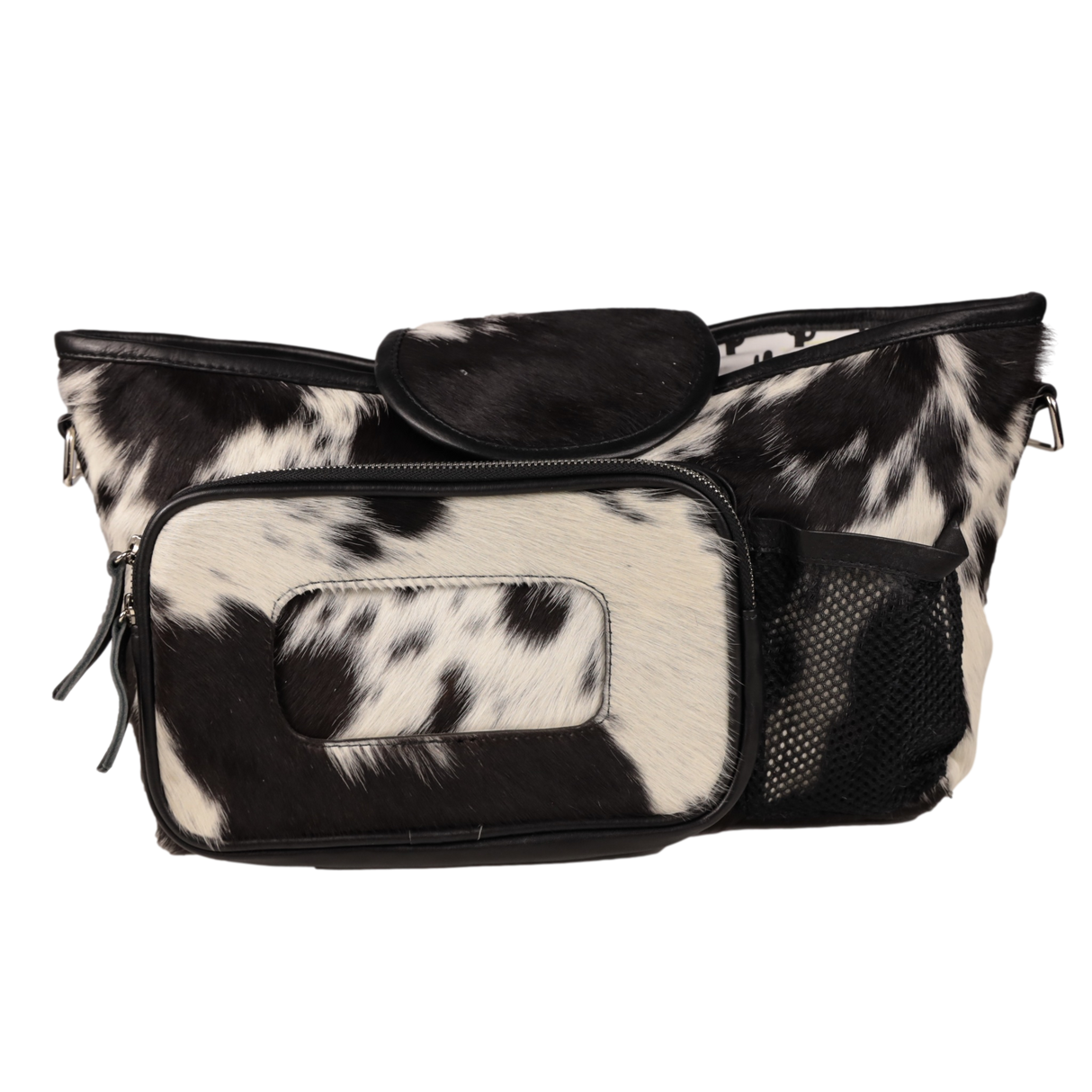 cowhide pram caddy