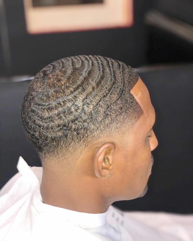 waves short low taper fade black male