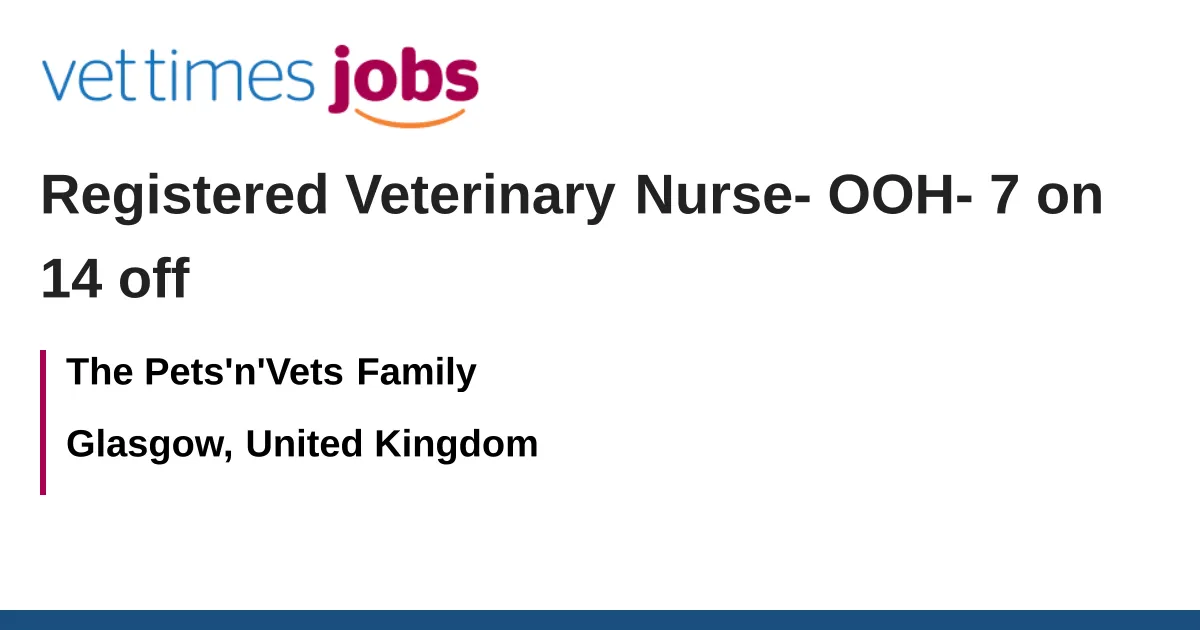 veterinary nurse jobs glasgow