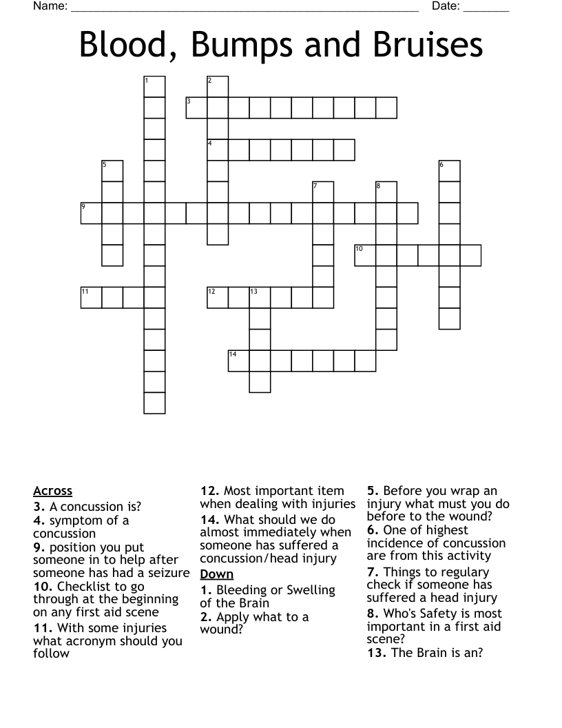 bumps crossword