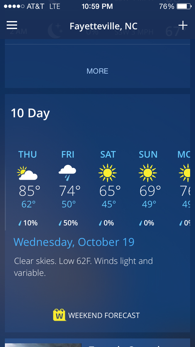 weather fayetteville nc