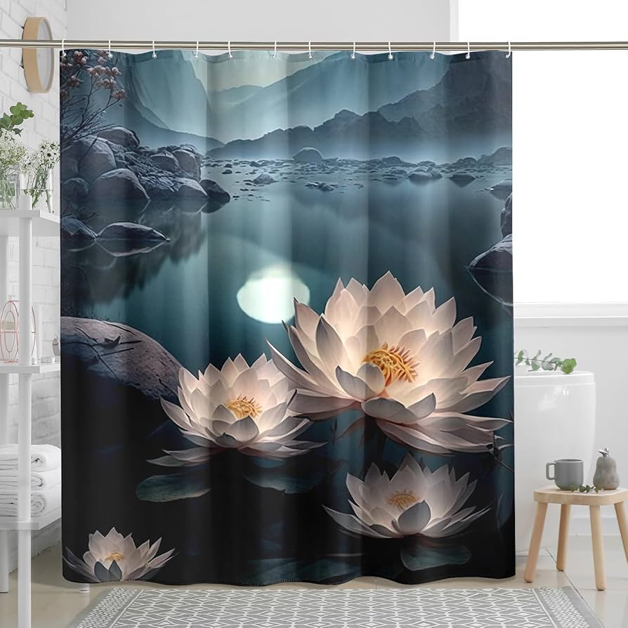 water lily shower curtain