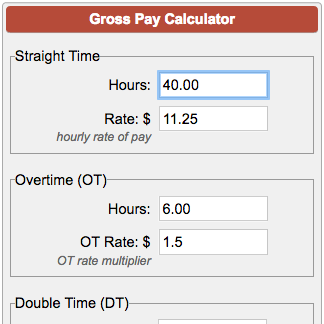 hourly rate paycheck calculator