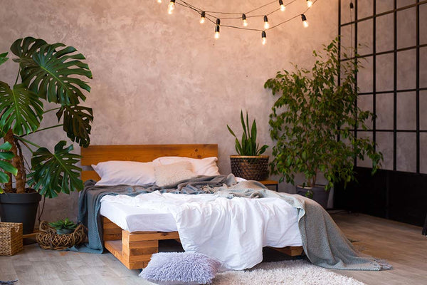 boho industrial bedroom