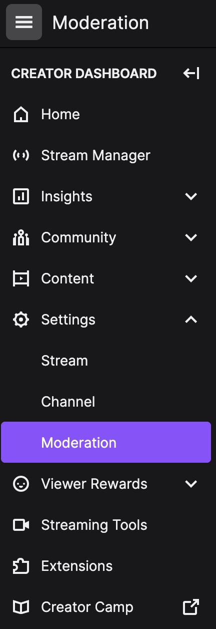 dashboard twitch