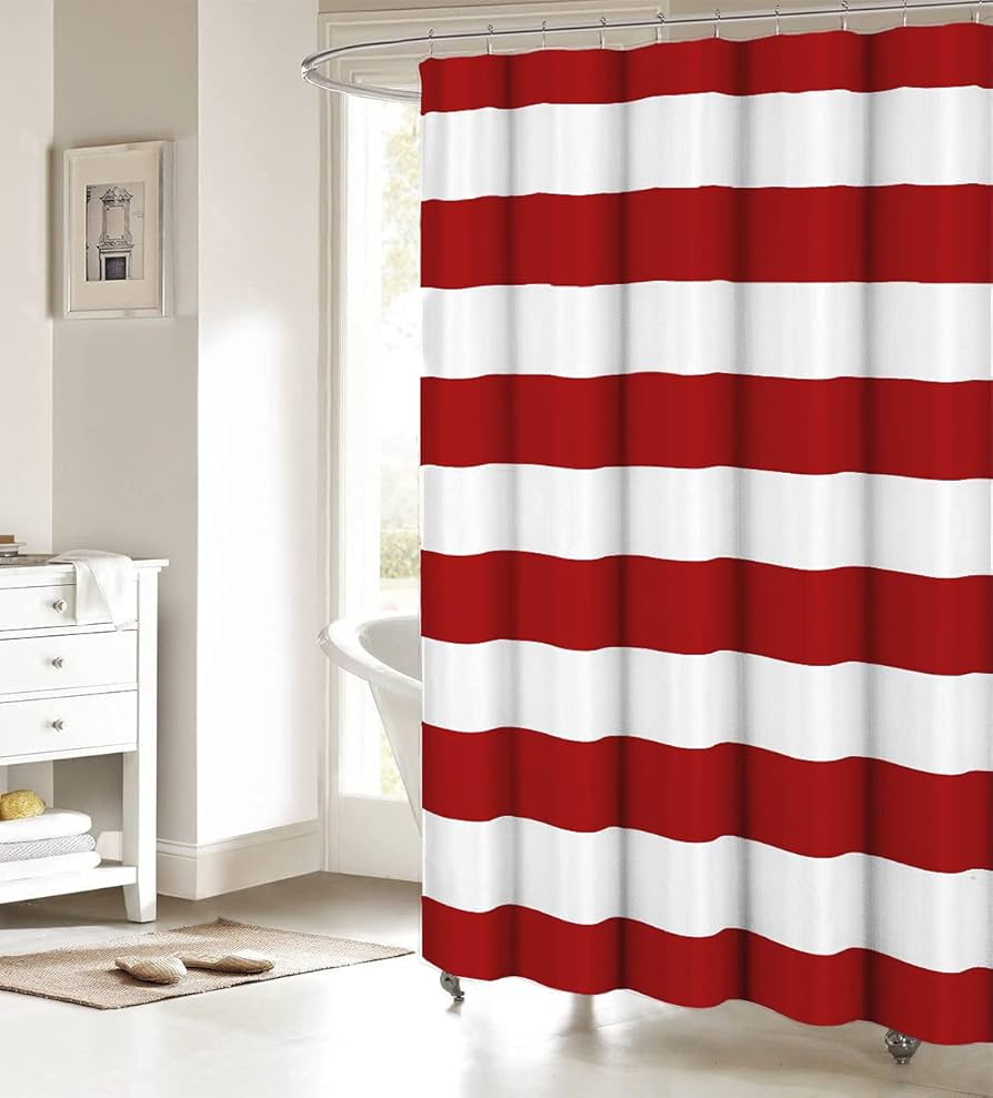 red bathroom shower curtains