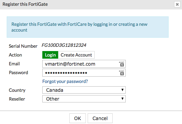 fortigate registration