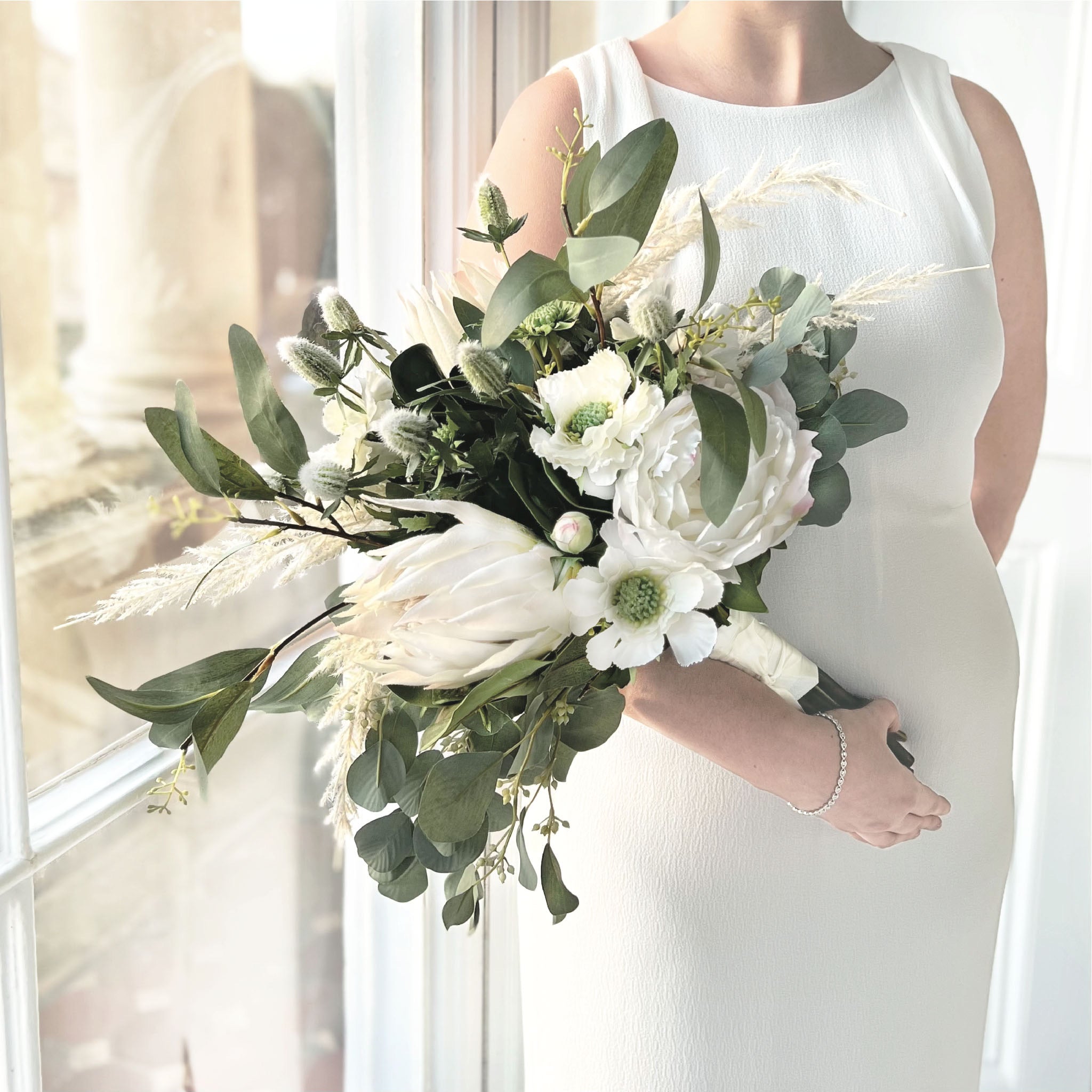 silk bridesmaid bouquets