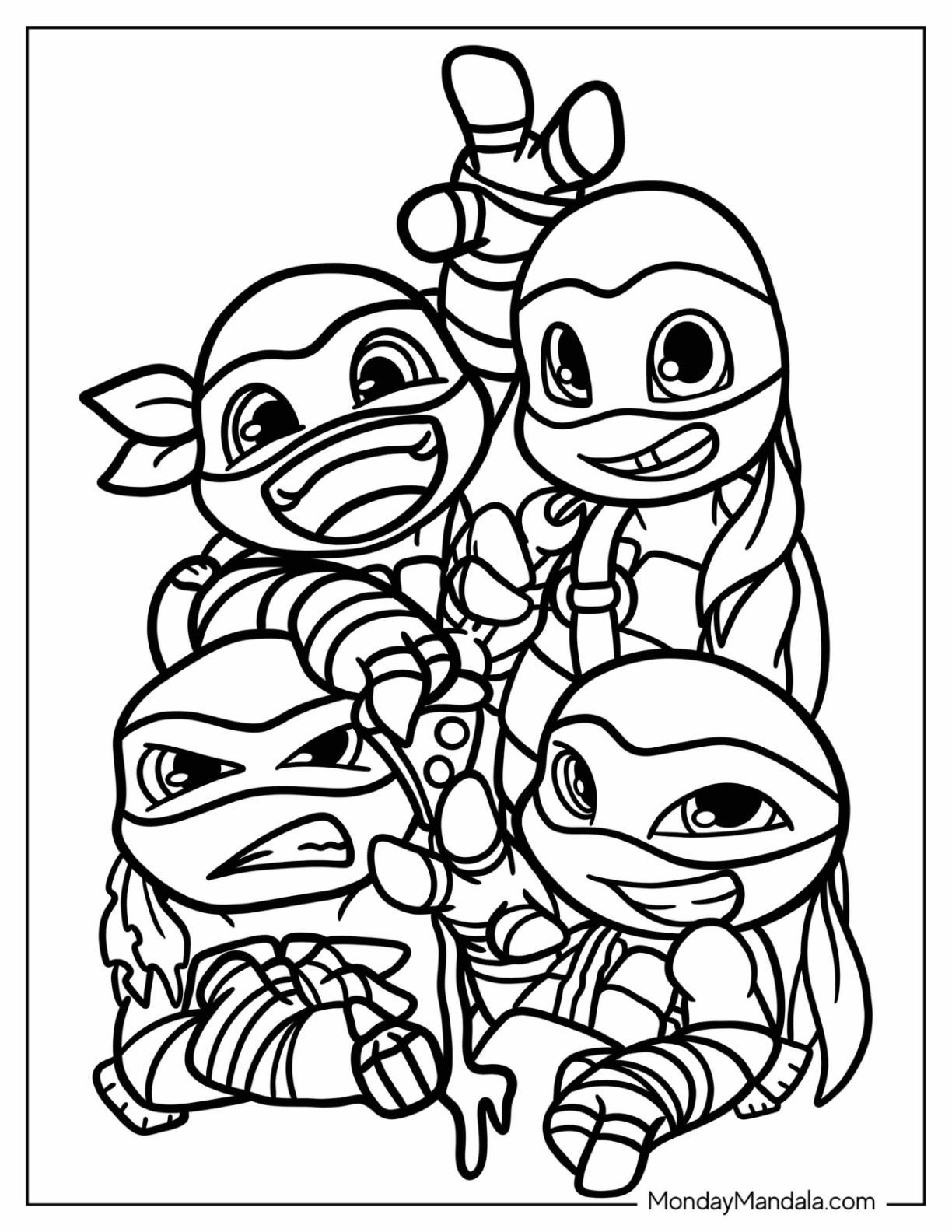 ninja turtle colouring in