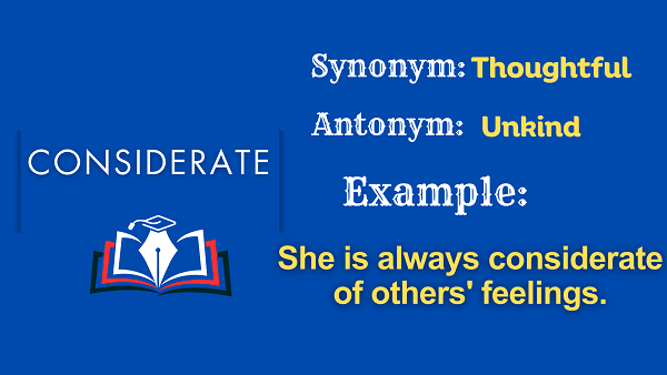 antonyms of considerate