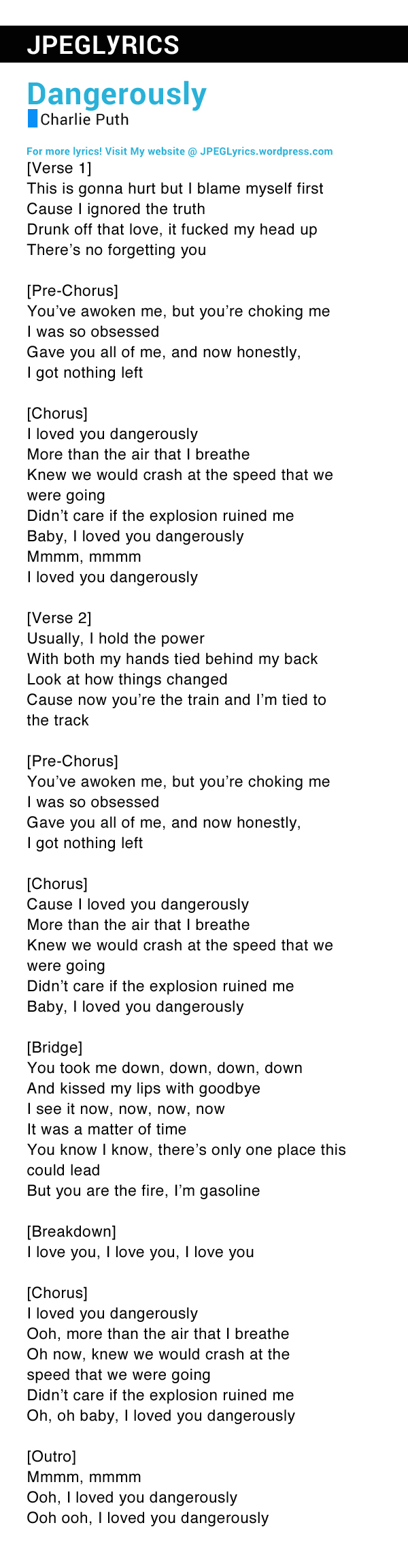 dangerously lyrics charlie puth