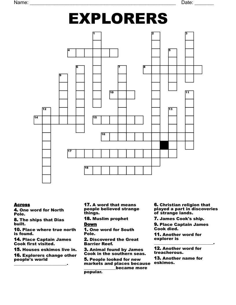 polar explorer crossword